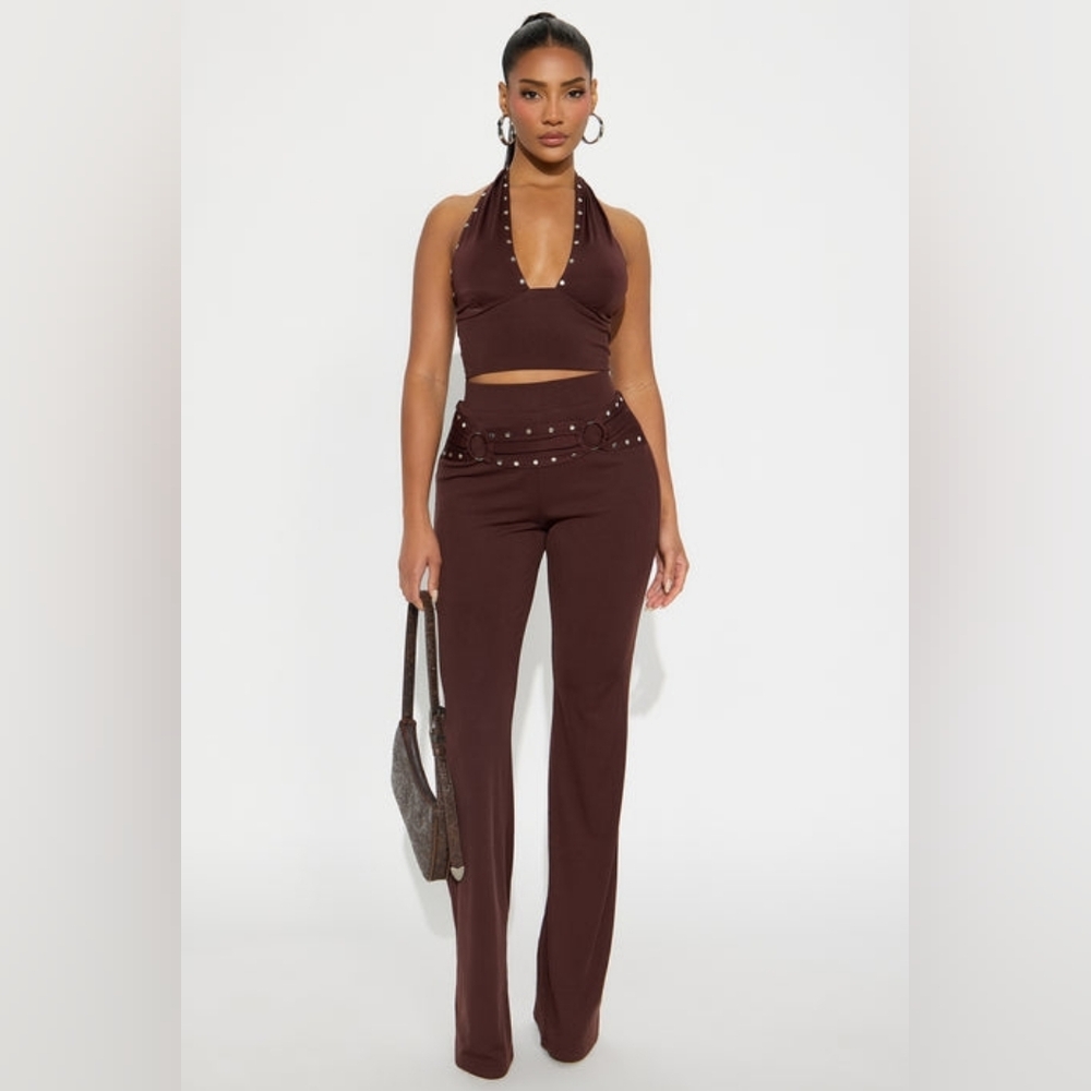 Fashion Nova Chocolate Brown Flare Jumpsuit